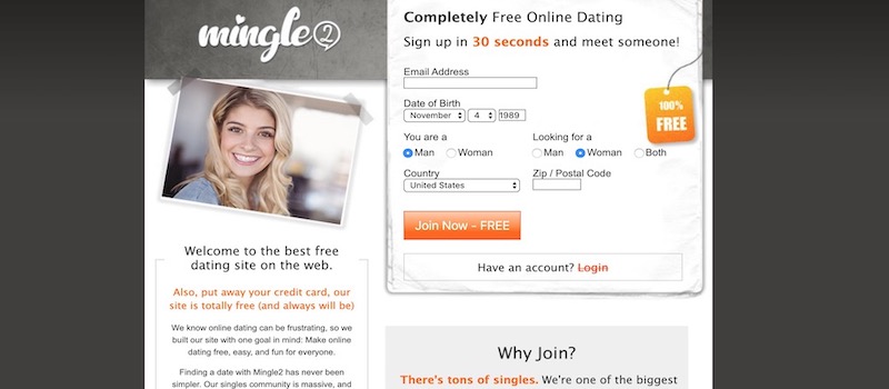 mingle2 homepage