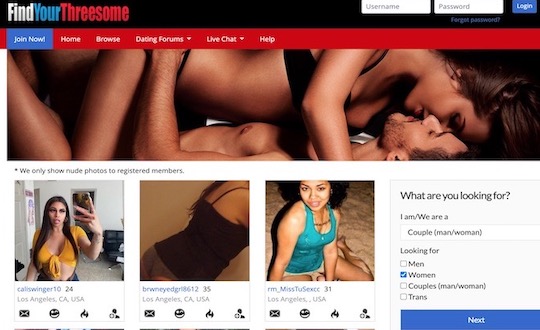 findyourthreesome homepage