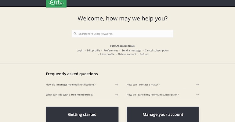 faq of elitesingles