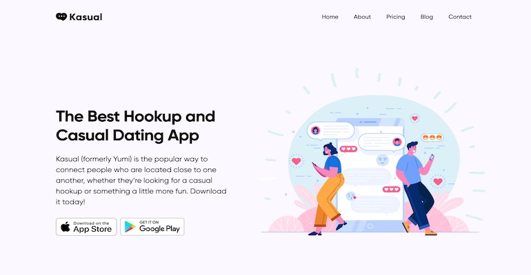 kasual homepage screenshot