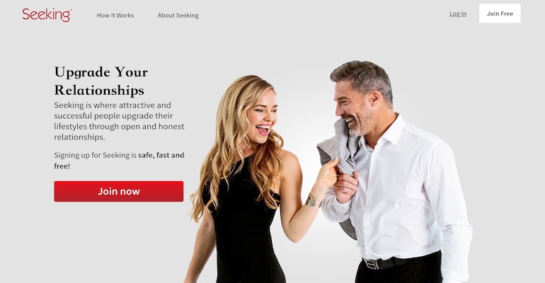 homepage screenshot of seeking