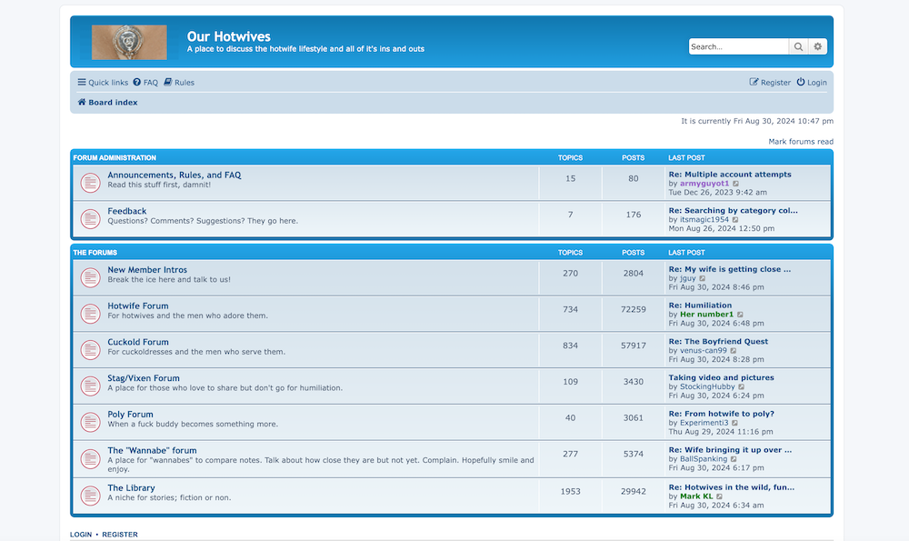 OurHotWives homepage