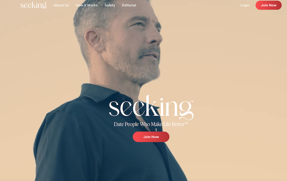 homepage screenshot of seeking